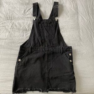Forever 21 Black Denim Overall Dress